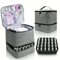 Double-Layer Nail Polish & Essential Oil Travel Organizer Bag Nail Polish Organizer Babs Light Grey