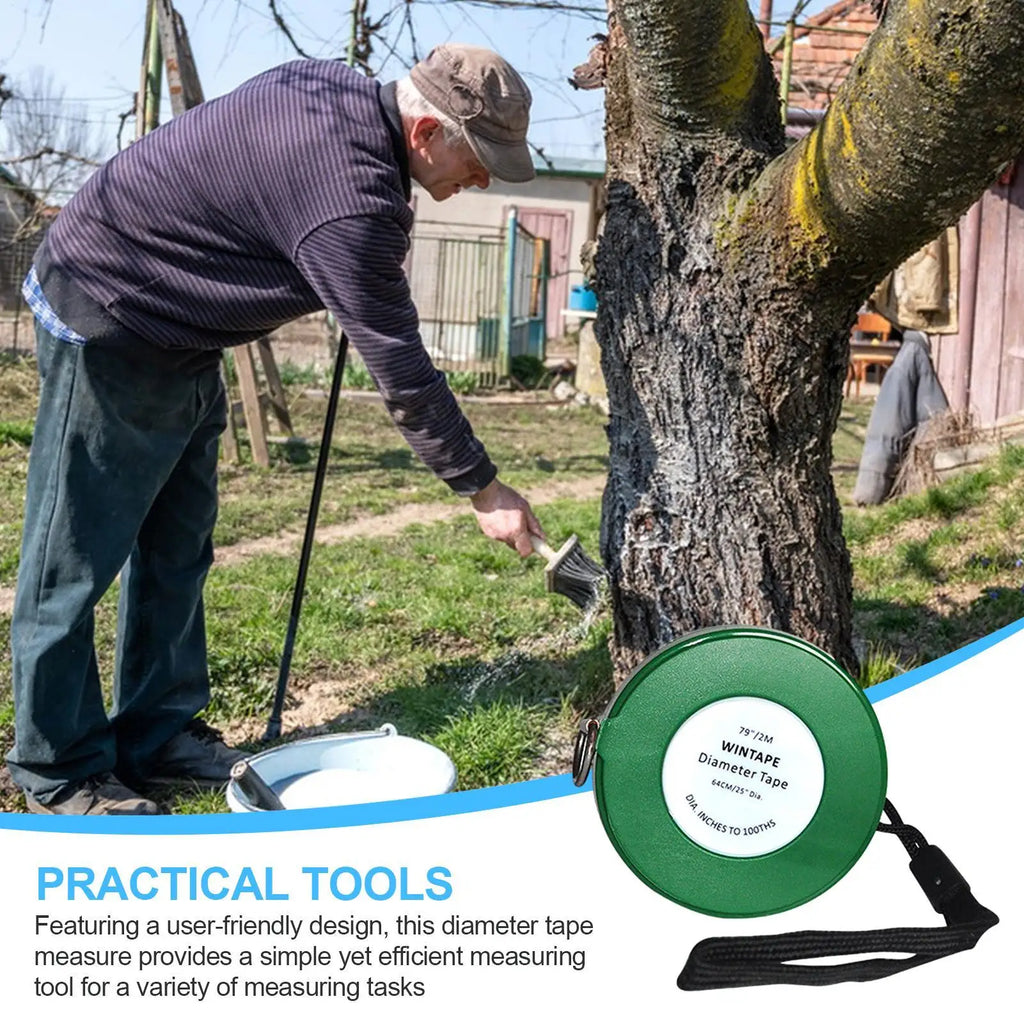 Tree Diameter Tape Measure 2M PVC Retractable Gardening Ruler Diameter Tape Measure Babs