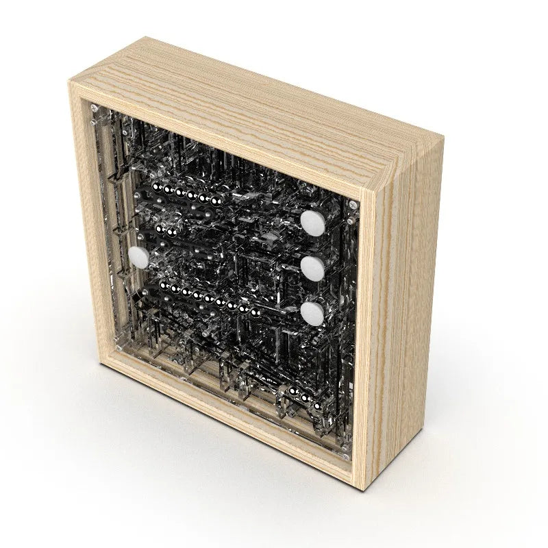 Steel Ball Wood Track Desk Clock – Luxury Kinetic Tabletop Clock Luxury Desk Clock Babs