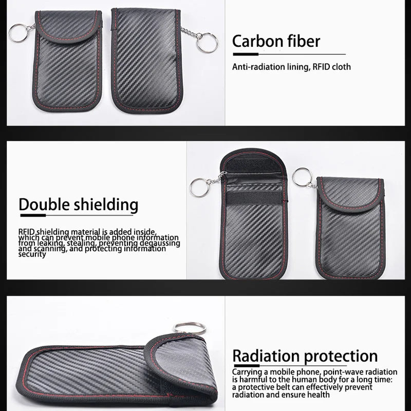 Faraday Cage Car Key RFID Blocking Fob Pouch Anti-Theft RFID Blocking Pouch Babs