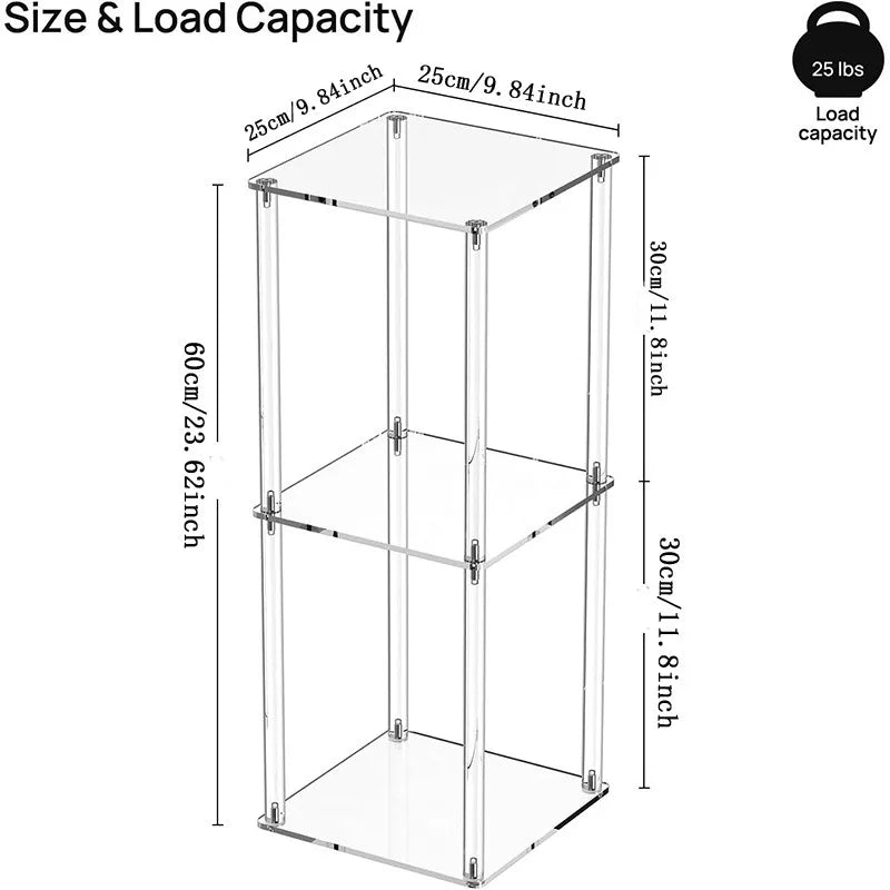 Acrylic Square Side Table – Modern Transparent Nightstand Acrylic Side Table Babs 25x25CM
