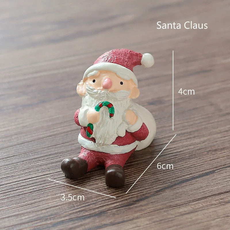 Mini Santa & Elk Resin Christmas Ornament – Holiday Decor Christmas Resin Ornament Babs santa claus Yellow