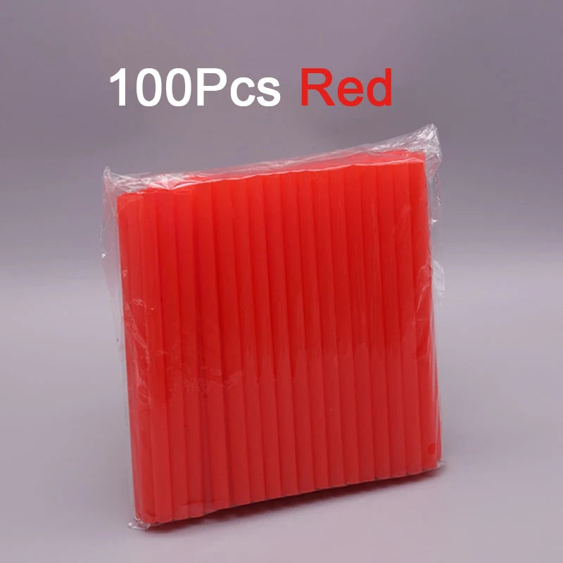 100pcs Wide Plastic Straws for Bubble Tea, Milkshake & Cocktails Disposable Drinking Straws Babs 100PCS Red