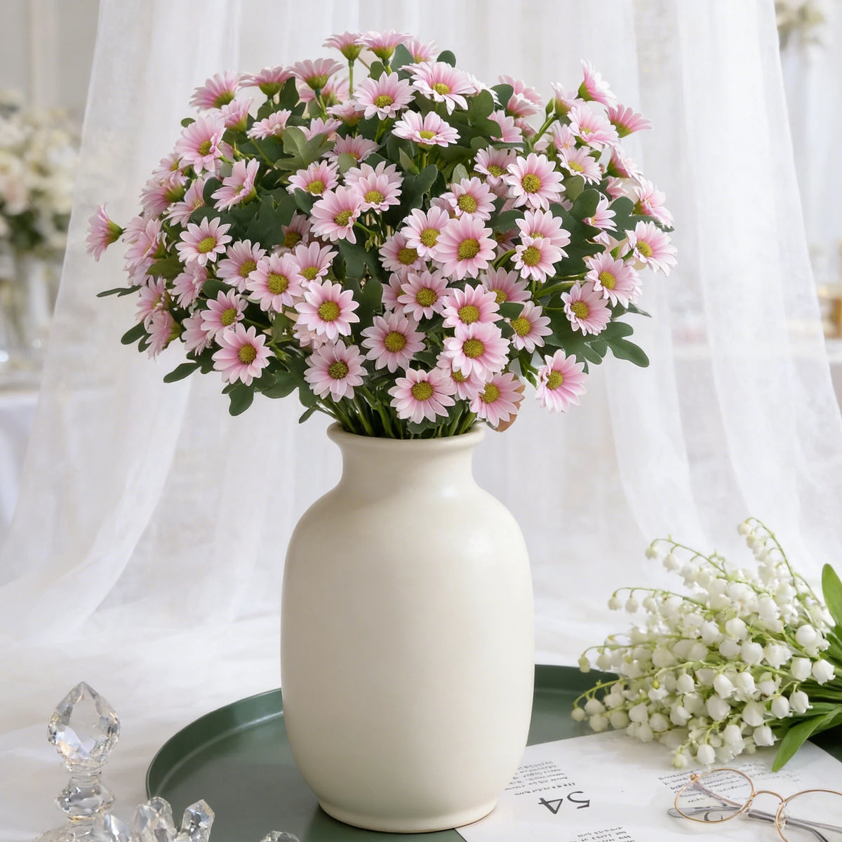 Silk Daisy Artificial Flowers for Wedding, Home & Party Décor Artificial Flower Stems Babs