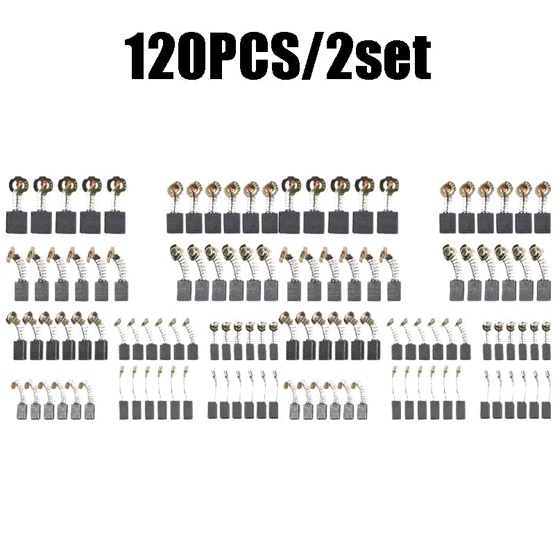60-Piece Carbon Brush Set – 10 Sizes for Power Tools & Motors Carbon Brush Set Babs 120PCS 2Set