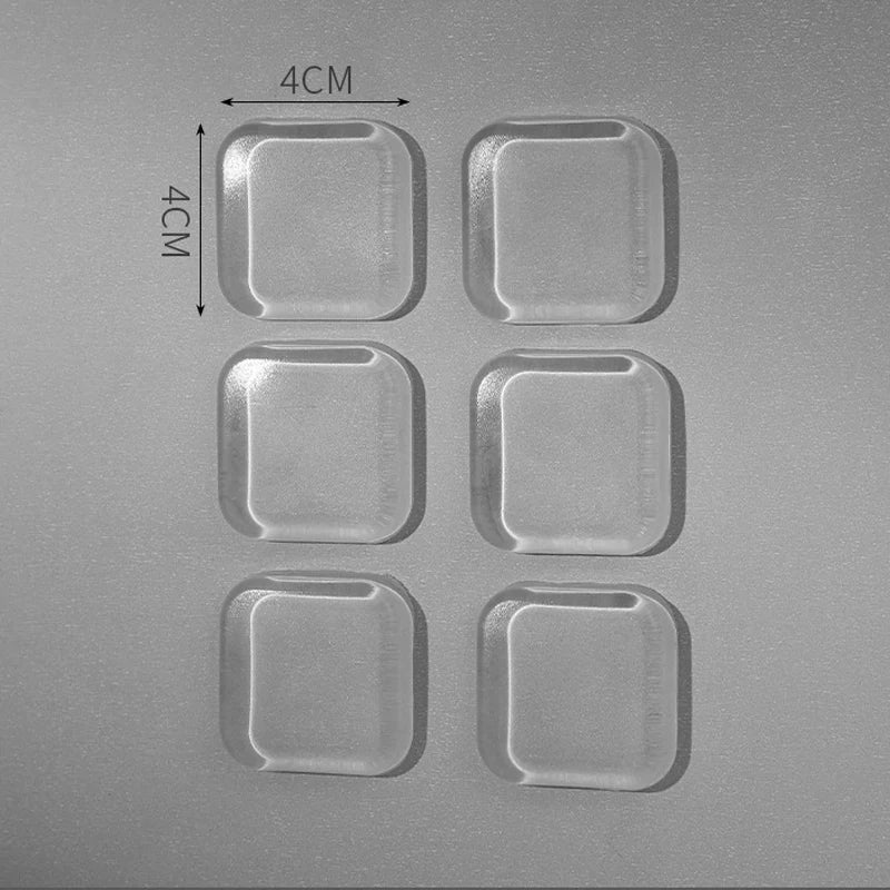 6-Pack Silicone Door Stopper Bumper Pads – Clear Adhesive Protectors Door Stopper Bumpers Babs Square-6pcs 4x4cm