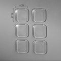 6-Pack Silicone Door Stopper Bumper Pads – Clear Adhesive Protectors Door Stopper Bumpers Babs Square-6pcs 4x4cm