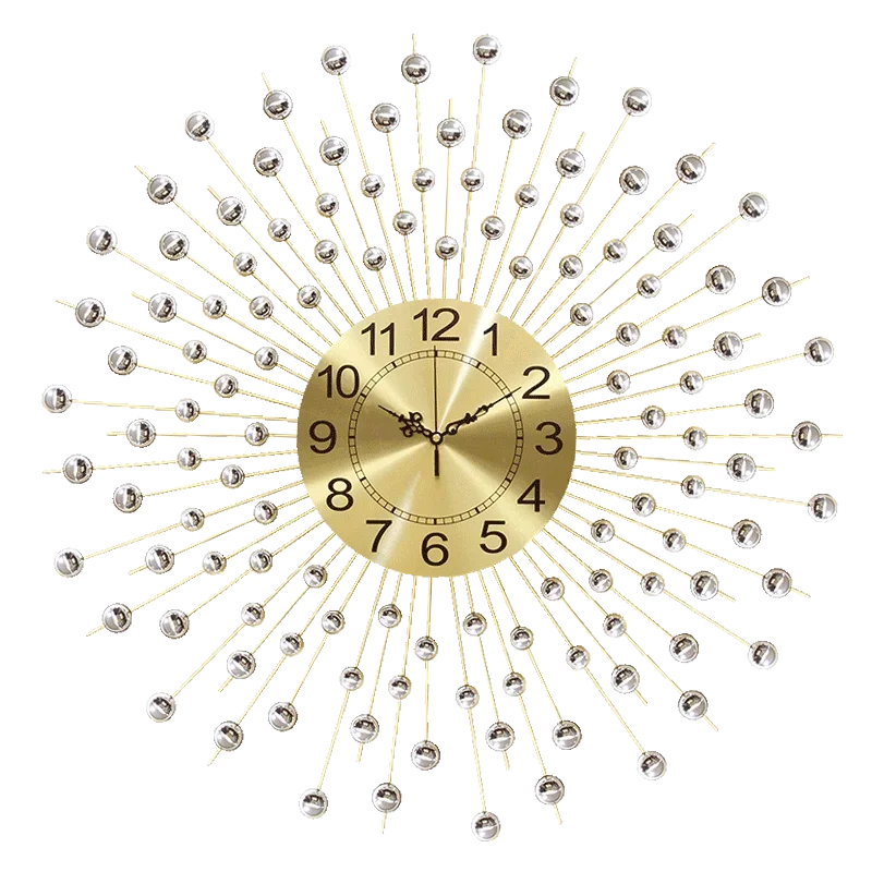 3D Large Metal Wall Clock – Modern Gold Nordic Luxury 60–80cm Metal Wall Clock Babs