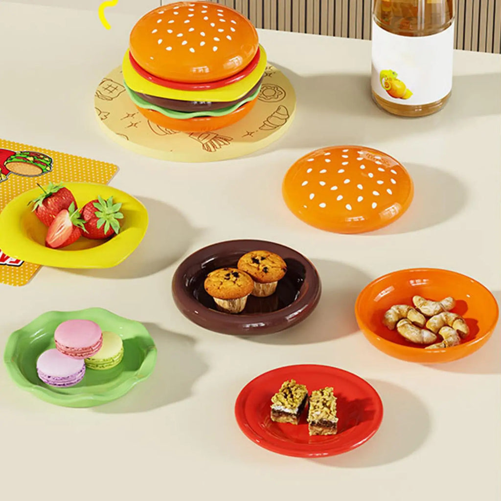 6-Layer Stackable Condiment Bowl Set – Burger Sauce Plates Condiment Bowl Set Babs