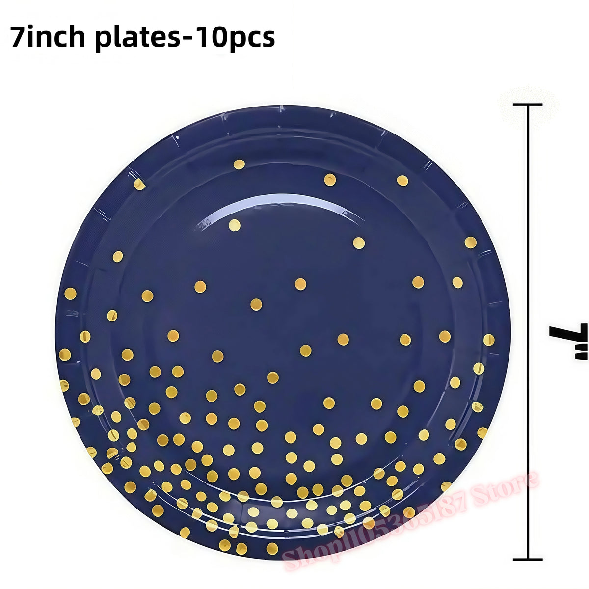 Rose Gold Dark Blue Party Tableware – Cups, Plates & Napkins Set Party Tableware Set Babs 10pcs 7inch plate 3 others