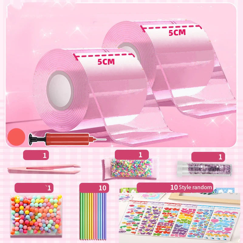 Squishy Nano Tape Glitter Set – Bubble Putty DIY Squeeze Toy Sensory Craft Toy Set Babs