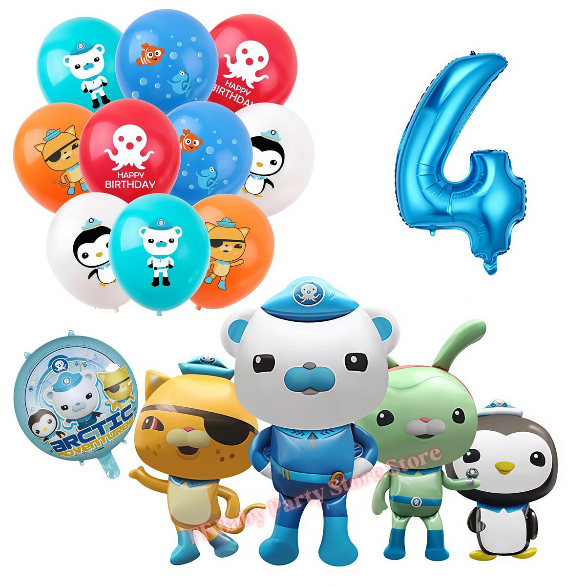 Octonauts Birthday Foil Balloons – Baby Shower Party Decor Party Foil Balloons Babs 16pcs balloons-4