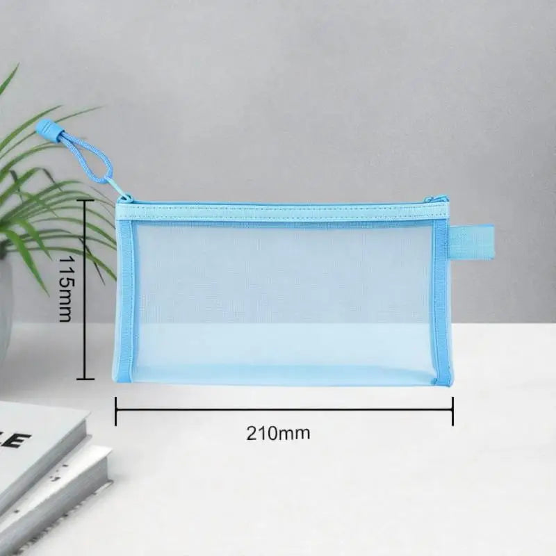 Transparent Mesh Pencil Pouch with Zipper | School & Office Mesh Pencil Pouch Babs D