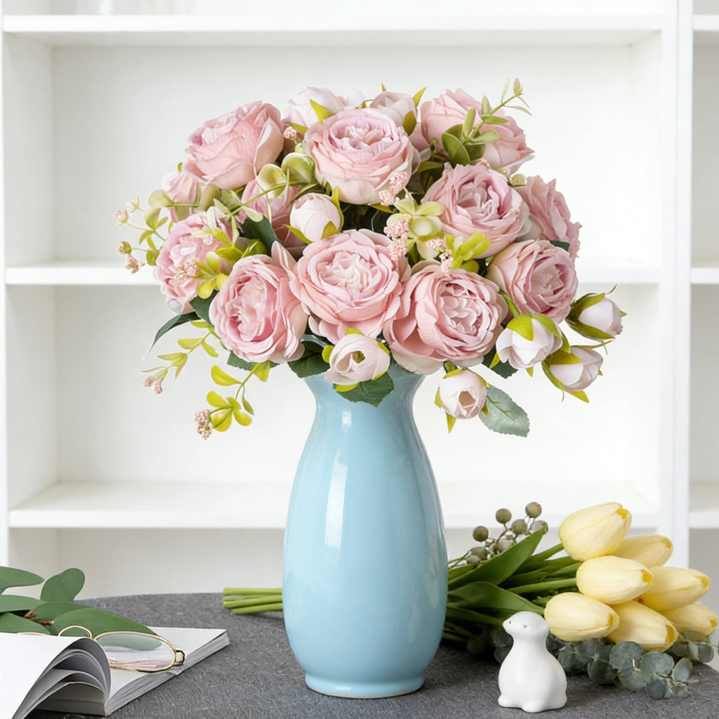 Artificial Silk Peony Rose Bouquet for Wedding & Home Décor Artificial Silk Flowers Babs