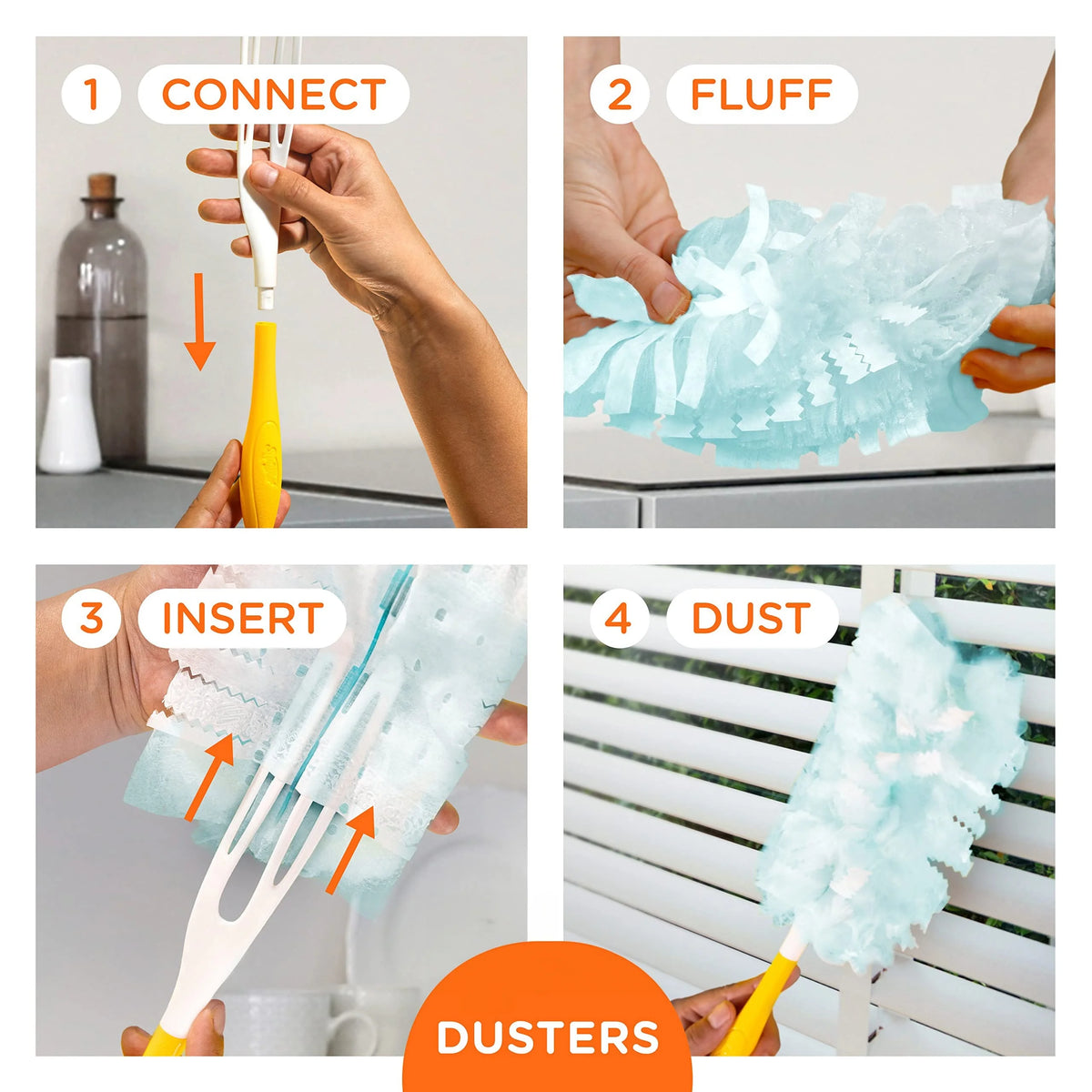 10-Pack Disposable Duster Refills – Swiffer Compatible Heads Duster Refills Babs