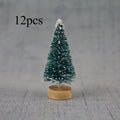 12pcs Miniature Christmas Trees Set – Snow Frost Artificial Pine Miniature Christmas Trees Babs 12pcs