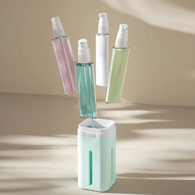 4-in-1 Refillable Travel Dispenser Bottles – Leak Proof Set Travel Dispenser Bottles Babs