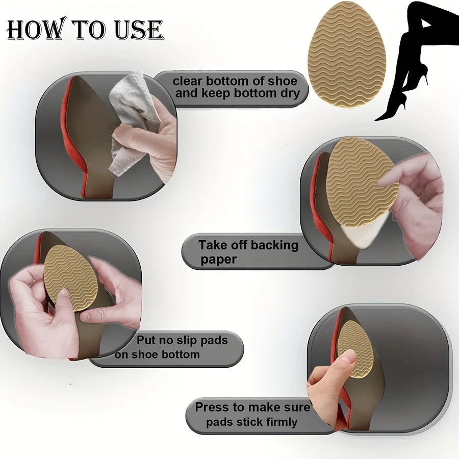 Anti-Slip Rubber Shoe Sole Pads – 4 Pcs | TPR Grip & Noise Reduction Shoe Sole Pads Babs
