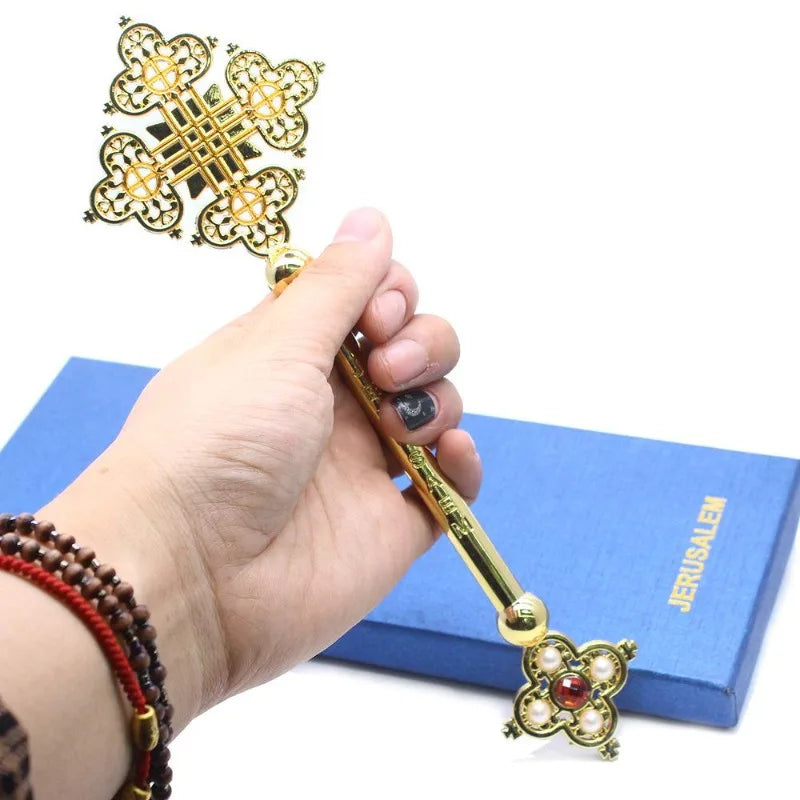 Catholic Hand-Held Cross Prayer Keepsake | Zinc Alloy Gift Religious Prayer Cross Babs