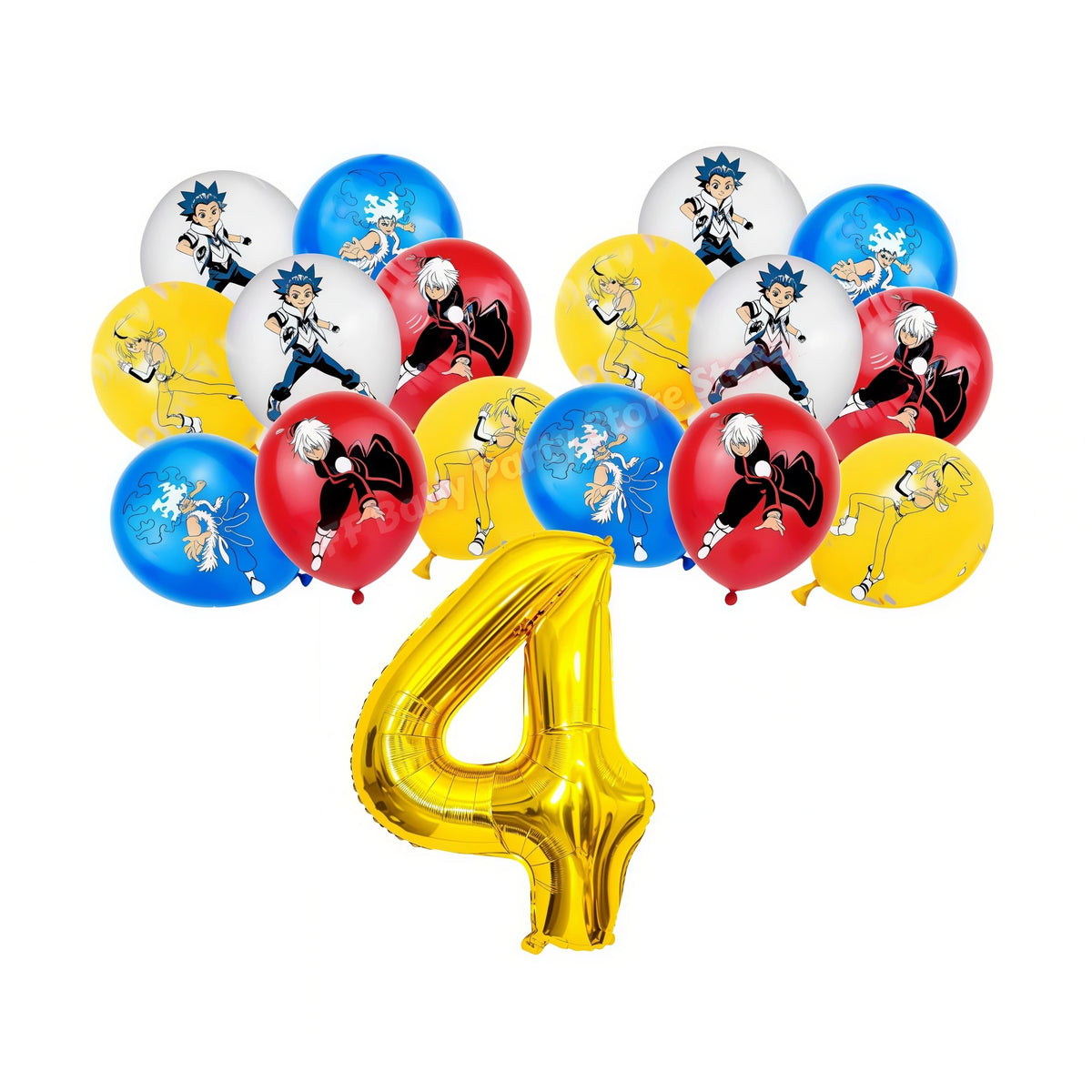 Beyblade & Bakugan Birthday Balloons Banner Party Decorations Party Decorations Set Babs 17pcs Balloons 4