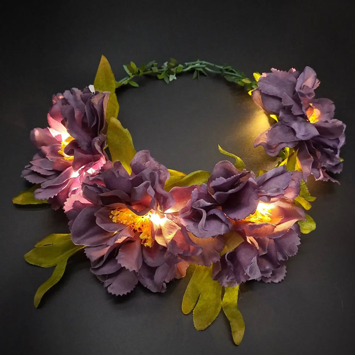 LED Flower Wreath Light-Up Headband | Glowing Floral Crown LED Floral Headband Babs 1