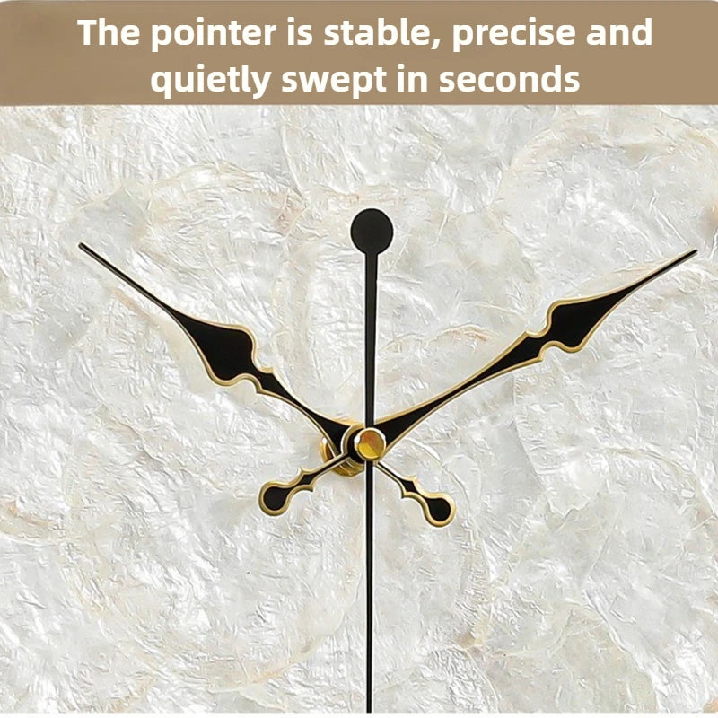 Oeny Natural Shell Nordic Wall Clock – Silent Quartz 40cm Decorative Wall Clock Babs