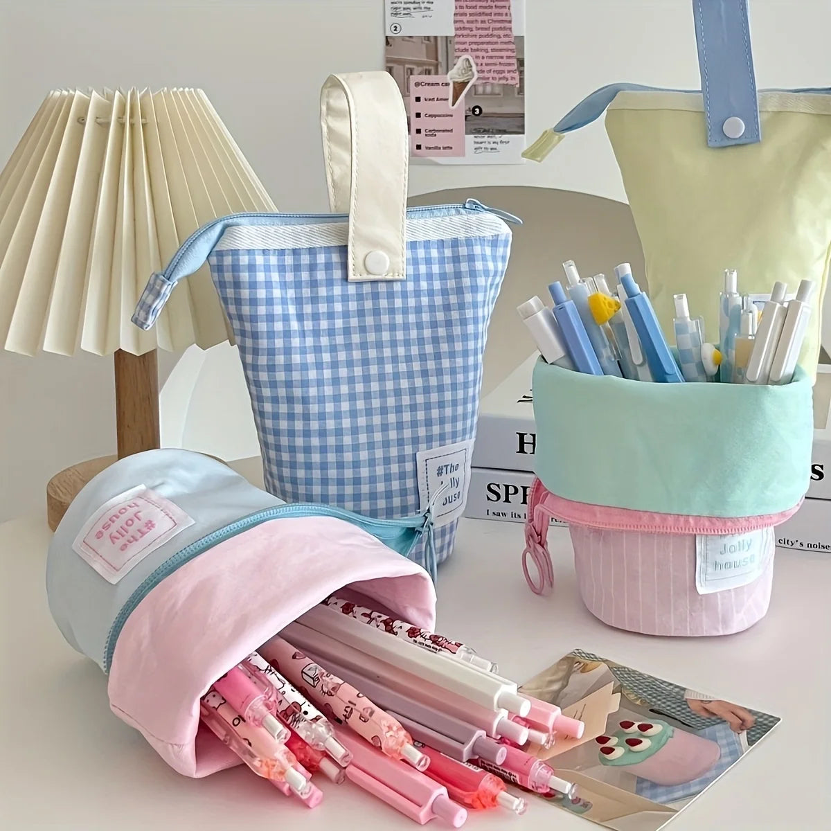 Macaron Folding Pencil Case – Large Capacity Student Stationery Folding Pencil Case Babs