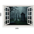 Ghost Cemetery 3D Window Wall Decal – Halloween PVC Sticker Halloween Wall Decal Babs 2PCS about 40x60cm