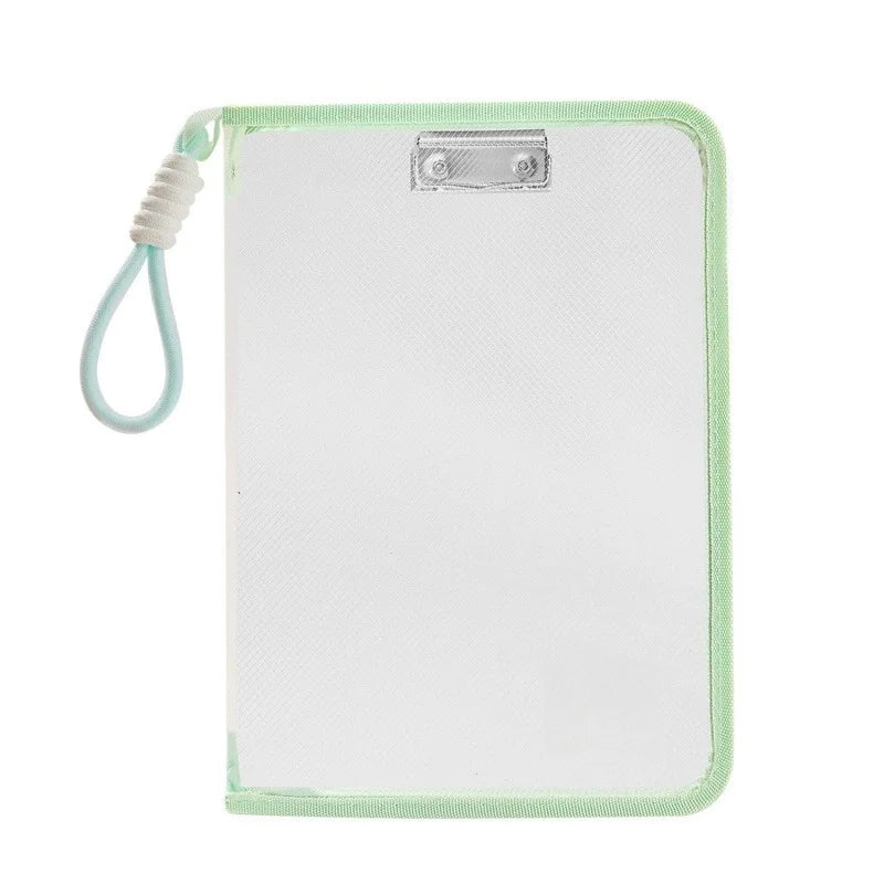 Transparent Zippered Document Bag with Clip – A4 Mesh Pouch Document Storage Bag Babs Green