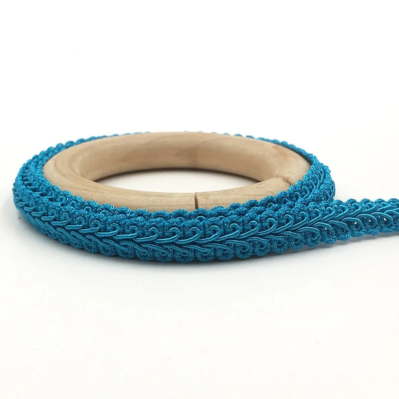 5M Centipede Braided Cotton Lace Trim 12mm – DIY Sewing Ribbon Lace Trim Ribbon Babs blue