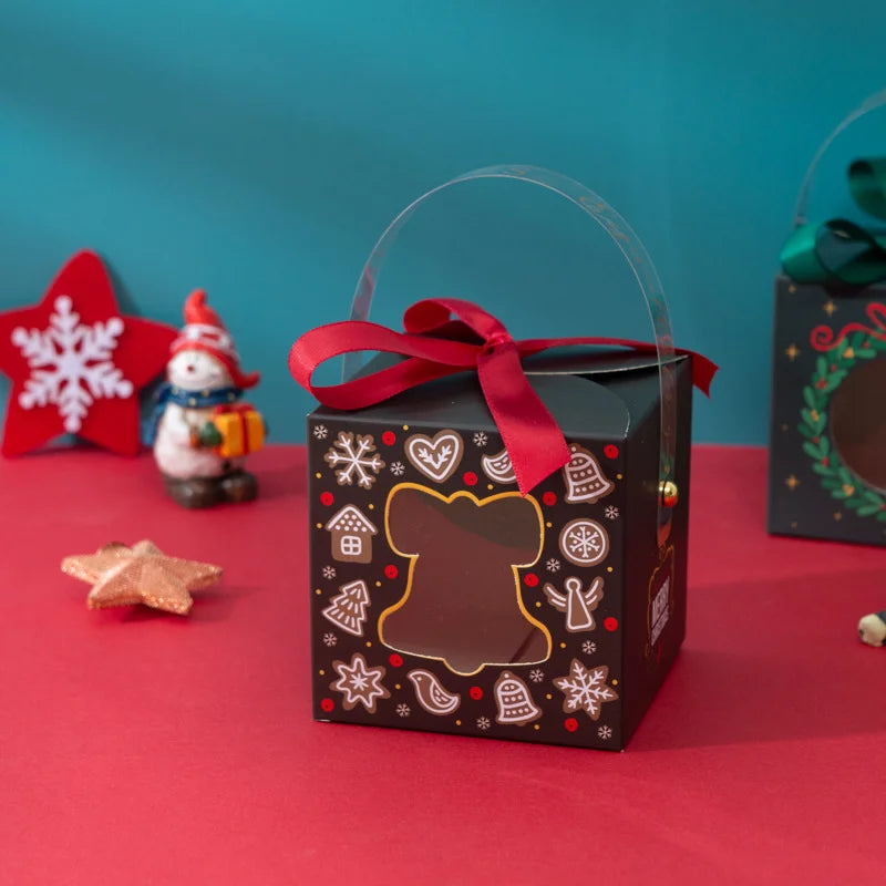12pc Christmas Paper Gift Boxes with Window & Handle | Party Favors Holiday Gift Boxes Babs 12pcs Christmas bell show in description