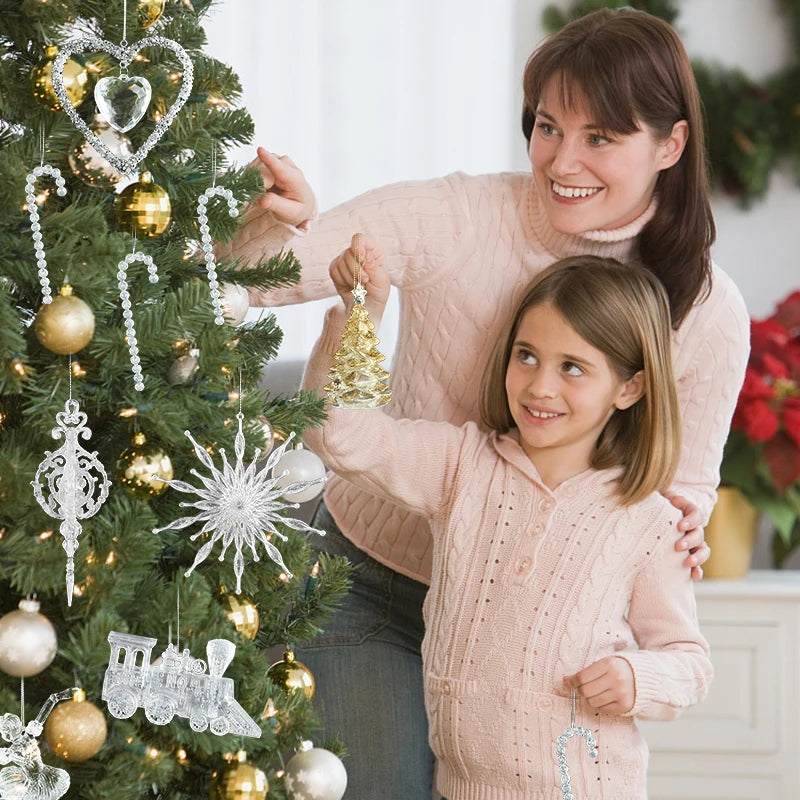 Acrylic Snowflake Christmas Ornaments – Transparent Pendants Christmas Tree Ornaments Babs