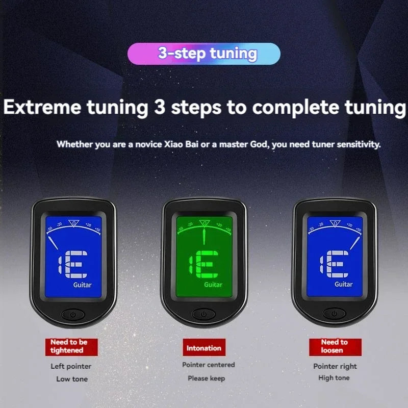 Clip-On Chromatic Tuner – Guitar, Violin, Ukulele & Folk Clip-On Instrument Tuner Babs
