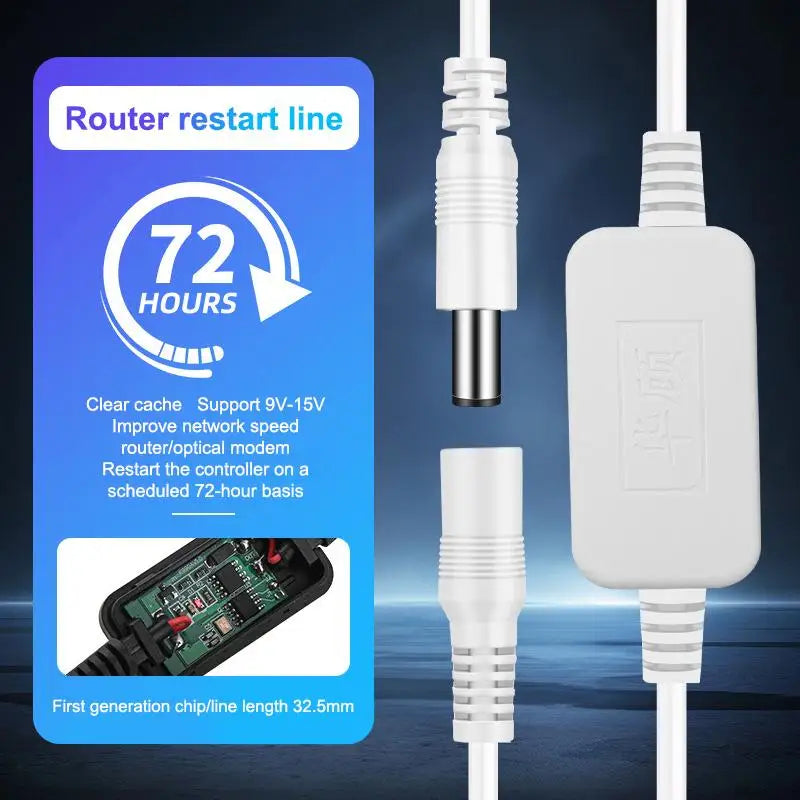 Auto Restart Power Cable for Router & Modem – 24/72Hr Cycle Router Restart Cable Babs A4