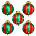 5-Pack Large Christmas Foil Balloon Ball Ornaments – Xmas Décor Christmas Balloon Ornaments Babs 5Pcs Other