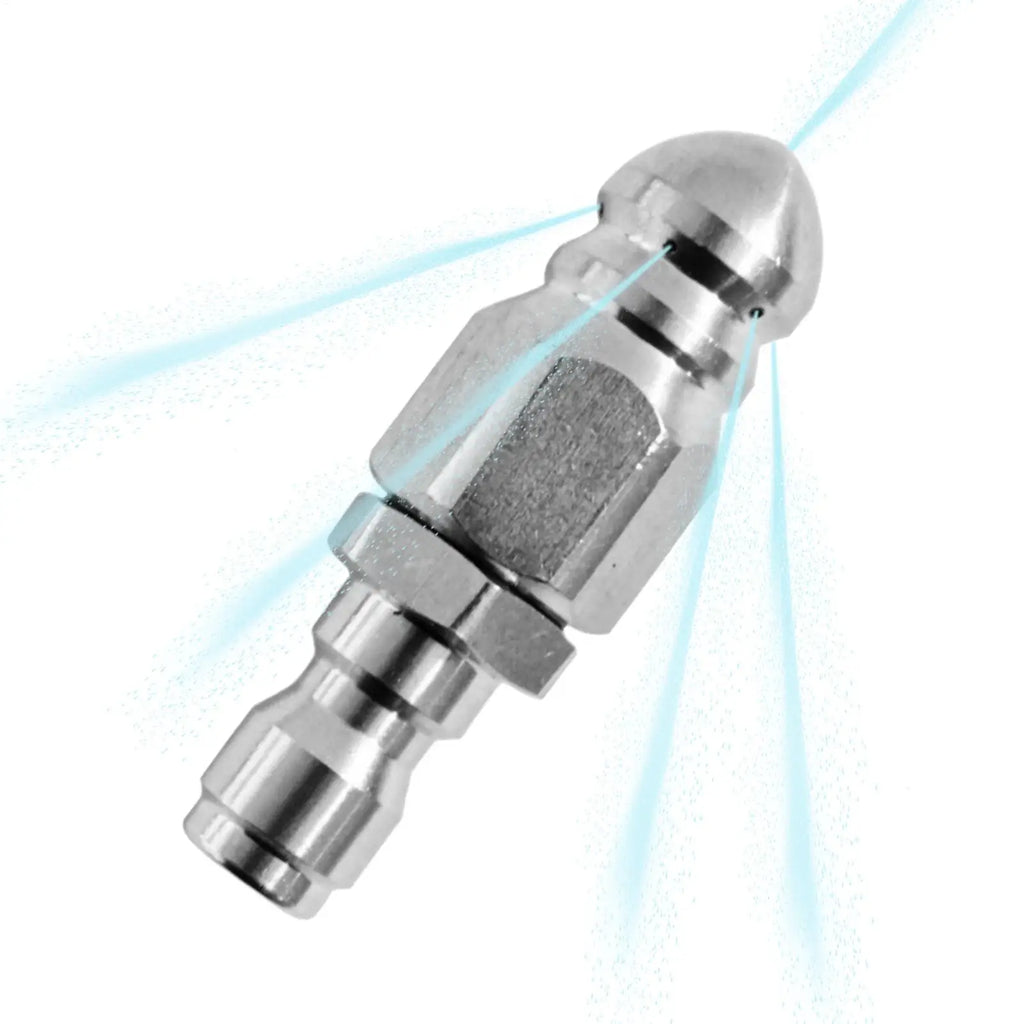 Sewer Jetter Nozzle 1/4" Quick Connect – Stainless Steel Sewer Jetter Nozzle Babs