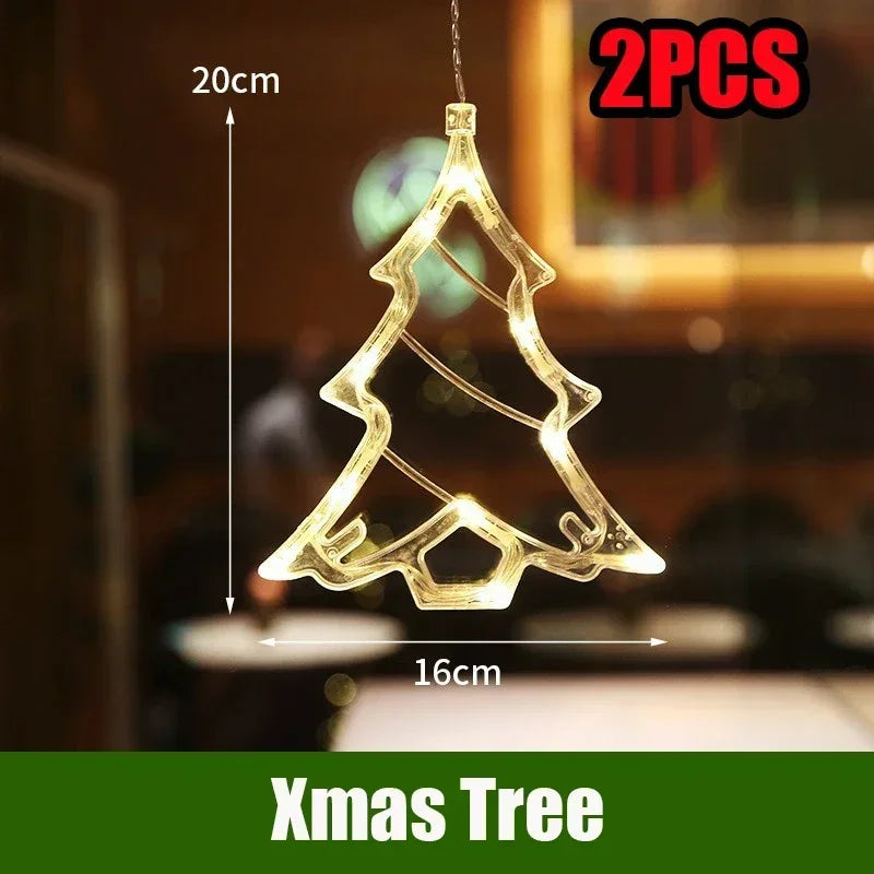 LED Christmas String Lights – Santa Claus Window Suction Cup