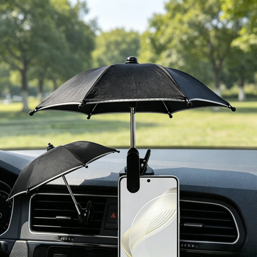Clip-On Phone Umbrella Holder – Sunshade & Rainproof Stand Phone Umbrella Holder Babs