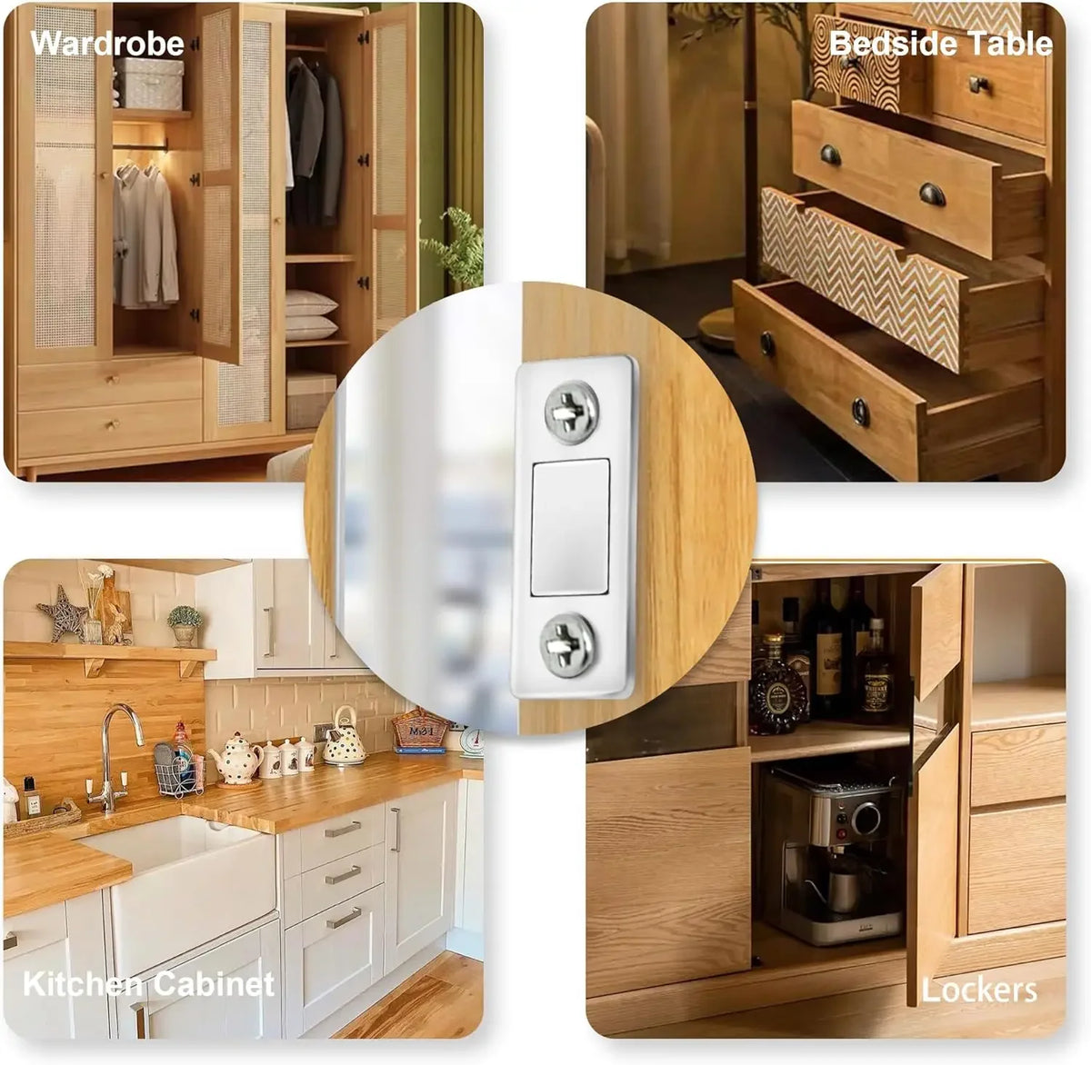 Ultra-Thin Cabinet Magnetic Catch – Adhesive Door & Drawer Magnet Cabinet Magnetic Catch Babs