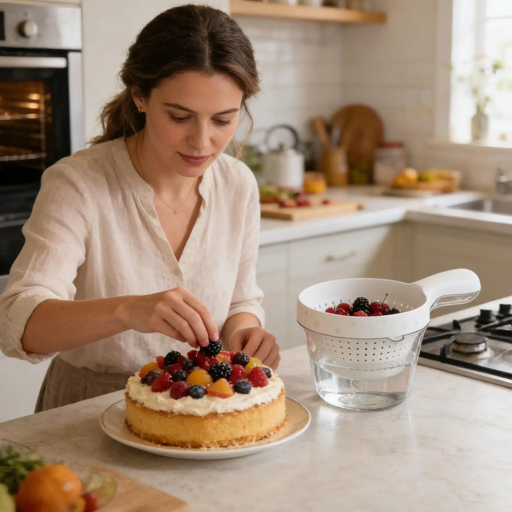 Dual-Layer Fruit & Vegetable Washing Basket with Strainer Kitchen Colander Basket Babs