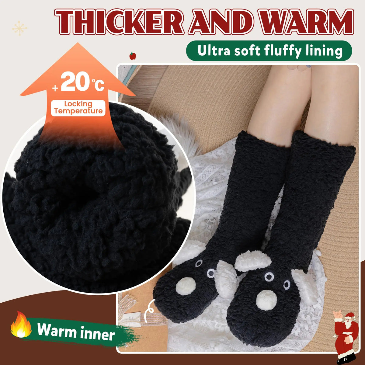 Women's Plush 3D Dog Slipper Socks | Non-Slip Cozy Footwear Plush Slipper Socks Babs
