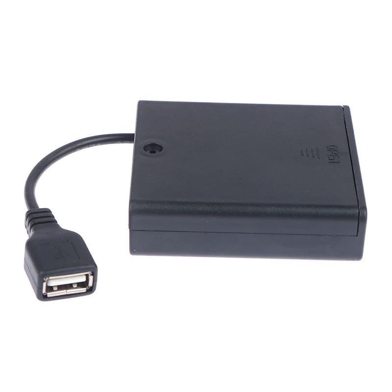 4 AA USB Battery Box 5V Mini Power Supply for LED Strip Lights USB Battery Box Babs