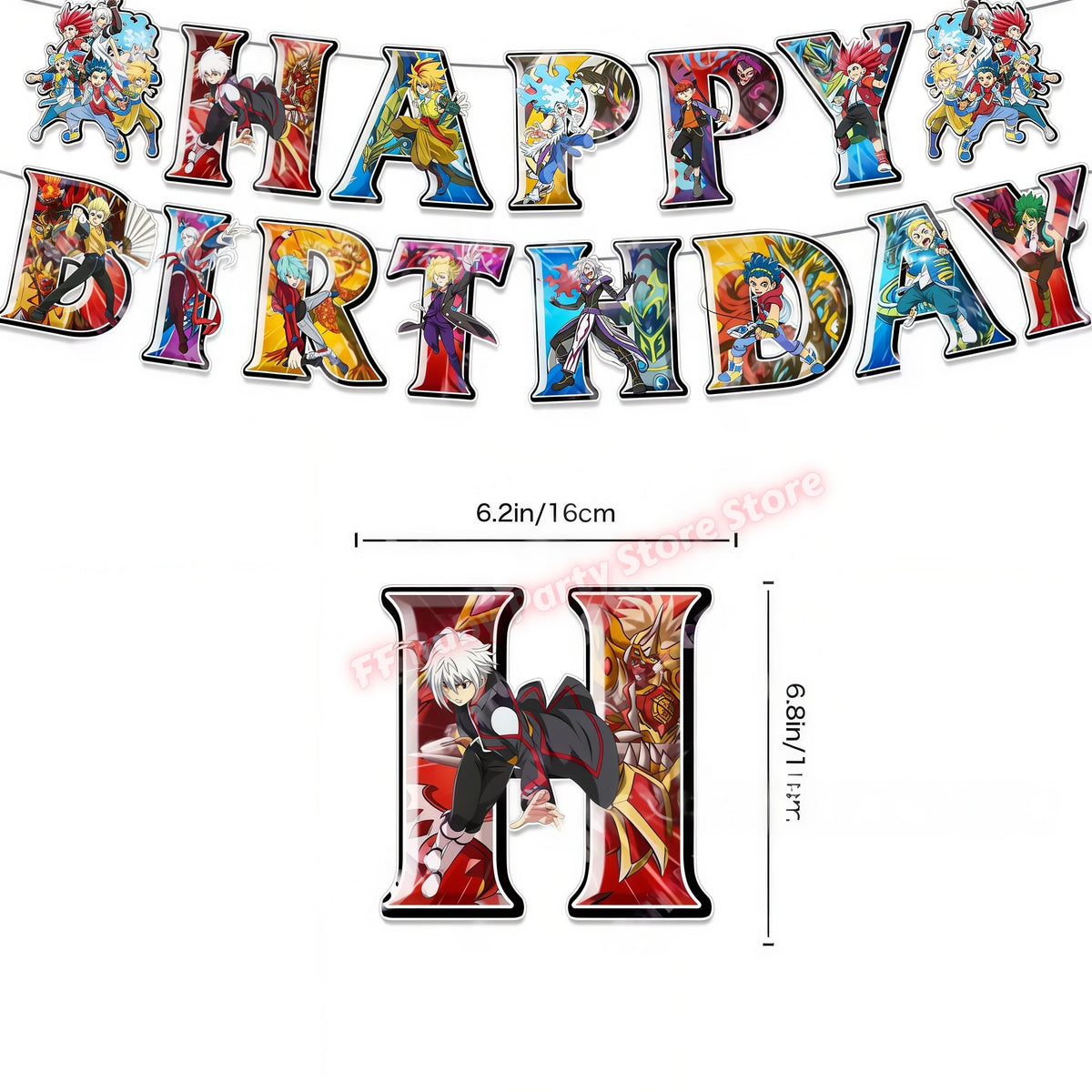 Beyblade & Bakugan Birthday Balloons Banner Party Decorations Party Decorations Set Babs 1set Banner