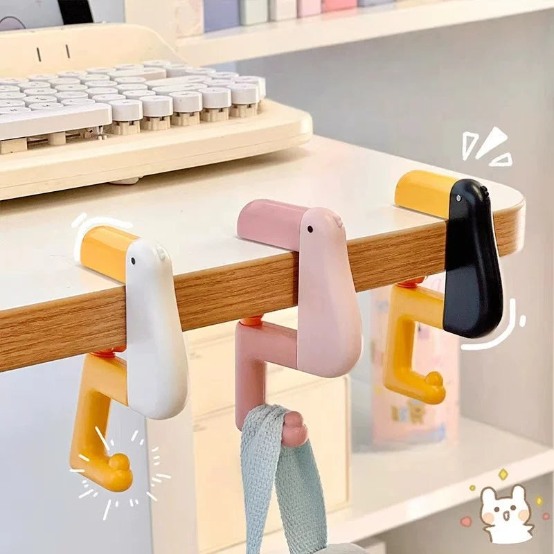 Duck-Shaped Purse Hook – Foldable No-Drill Desk Bag Hanger Desk Bag Hook Babs