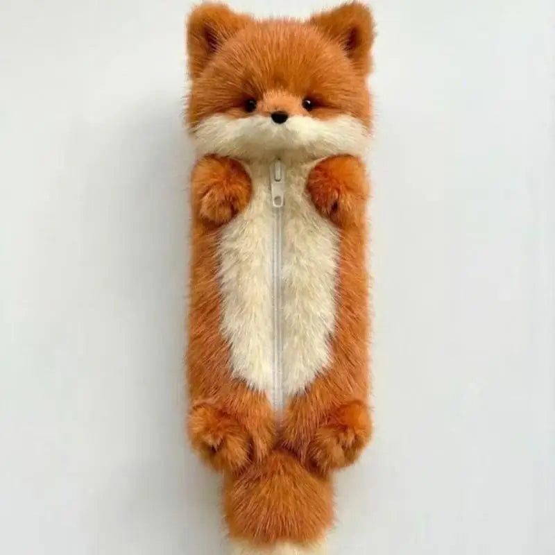Cute Cartoon Plush Pencil Pouch | Animal Stationery Bag Plush Pencil Case Babs Brown