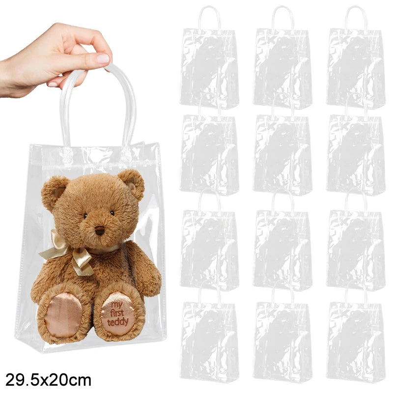 Clear PVC Gift Bags with Handle – Party & Wedding Favors 5/10Pcs Clear Gift Bags Babs L-29.5x20cm 5pcs