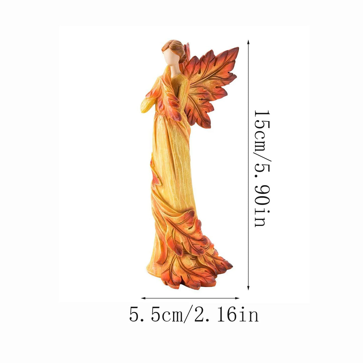 Autumn Maple Leaf Angel Figurines – 2-Piece Resin Statue Set Resin Figurine Set Babs