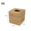 Square Rattan Tissue Box Cover – Hand-Woven Wicker, 5.7 In Rattan Tissue Cover Babs A