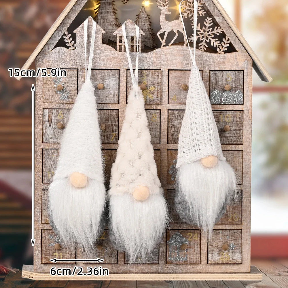 Christmas Gnome Elf Doll Pendants – Xmas Tree Ornaments 3/4 Pcs Christmas Tree Ornament Babs A 3pcs