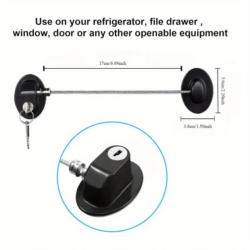2-Pack Self-Adhesive Mini Locks with Keys – Black Adhesive Mini Lock Babs